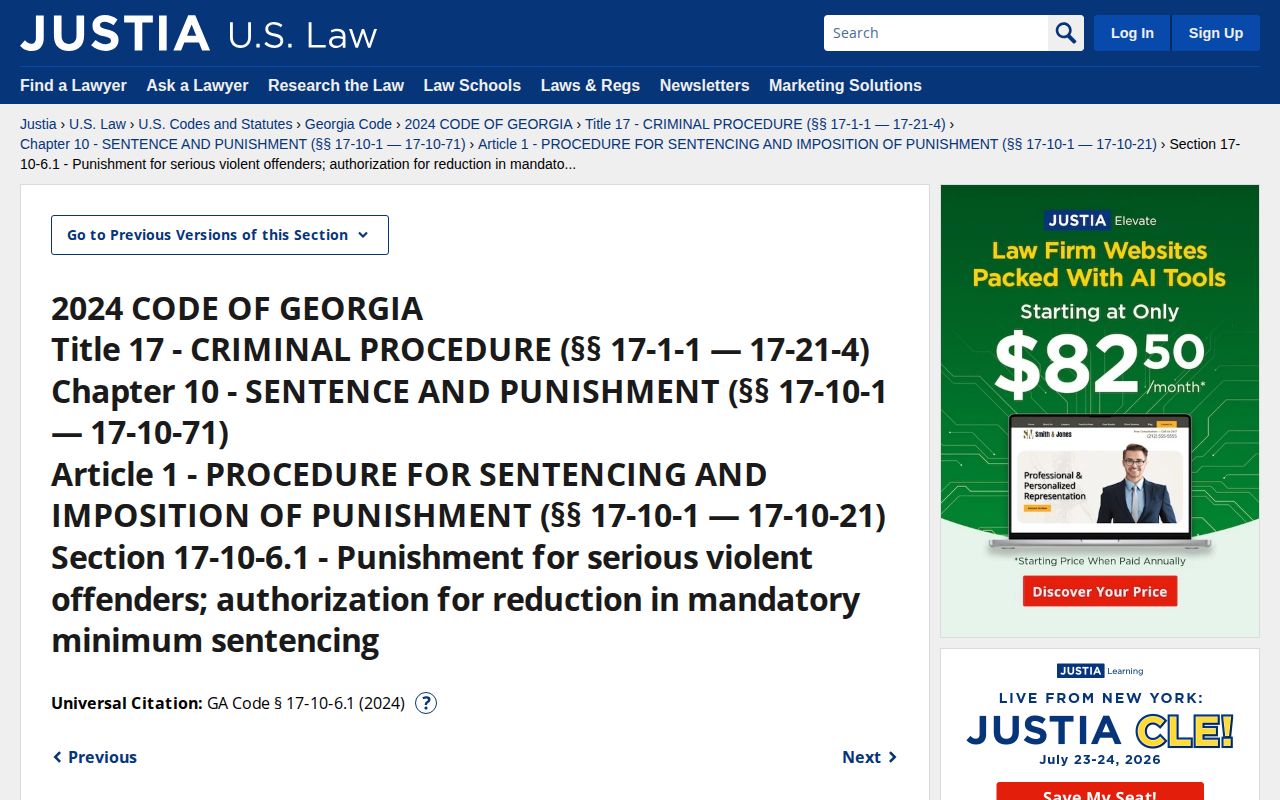 Georgia mandatory sentence rule affecting Laurens County projected release dates