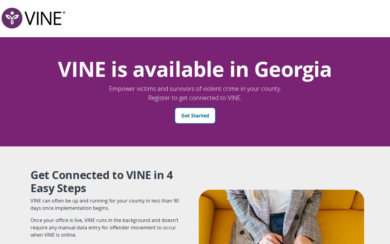 Georgia VINE overview for Laurens County inmate release notifications